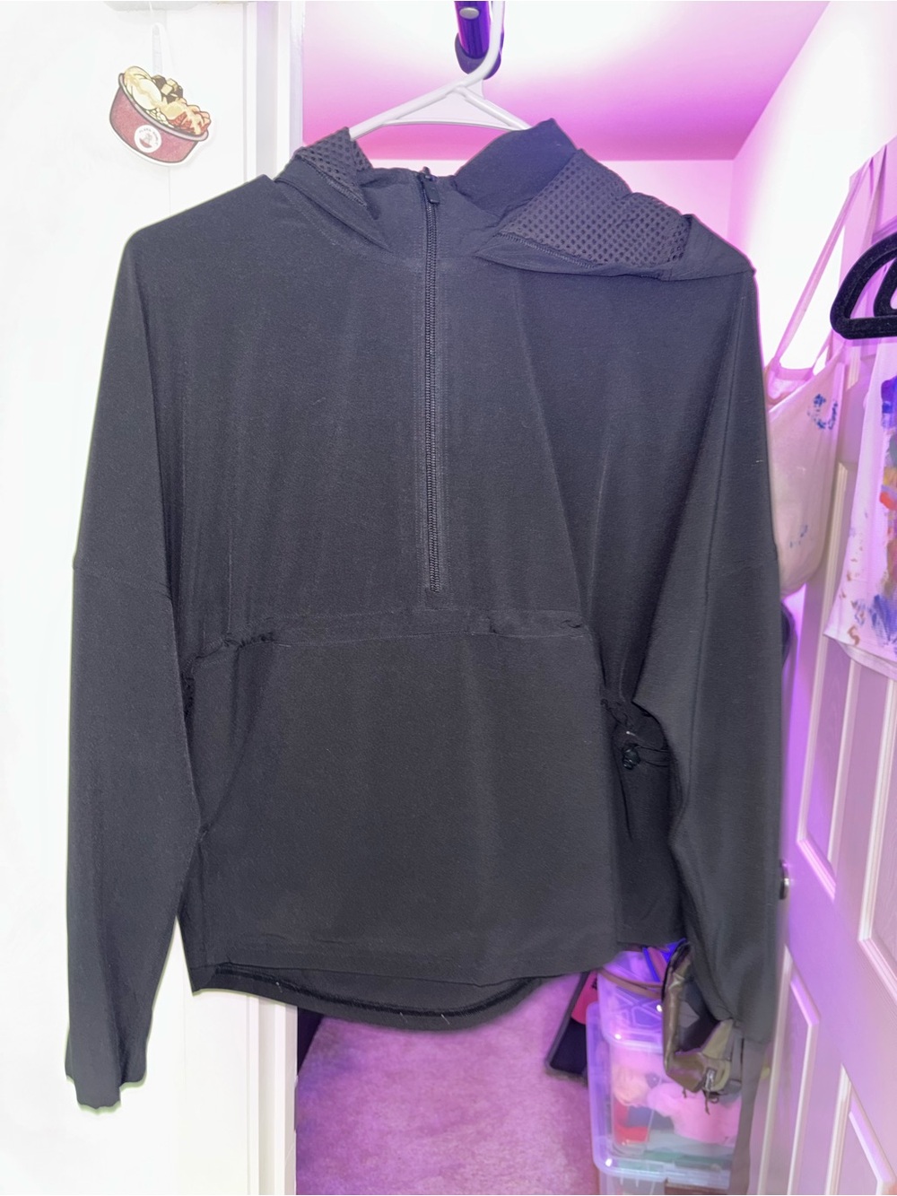 lululemon athletica Black Half-Zip Hooded Pullover